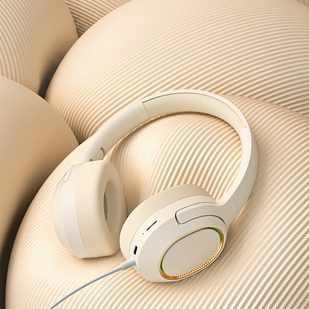 Wireless Over-Ear Headphones White with Wired Connection