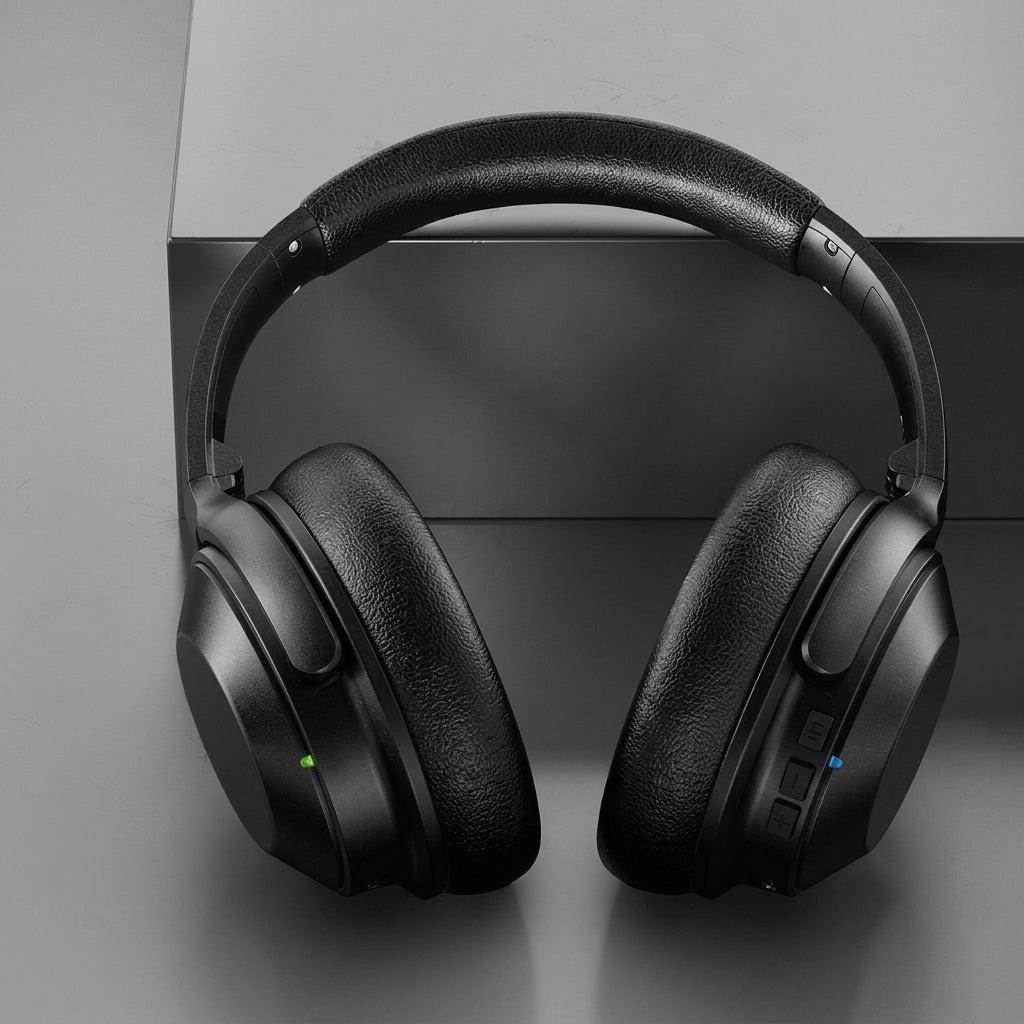 Wireless Over-Ear Headphones Black with Wired Connection