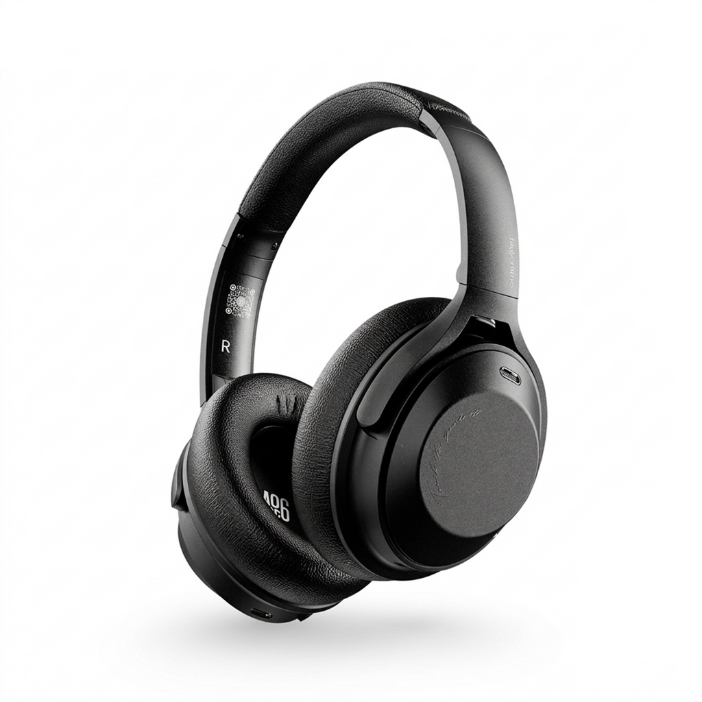 Wireless Over-Ear Headphones Black with Wired Connection