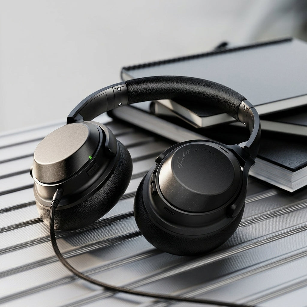 Wireless Over-Ear Headphones Black with Wired Connection